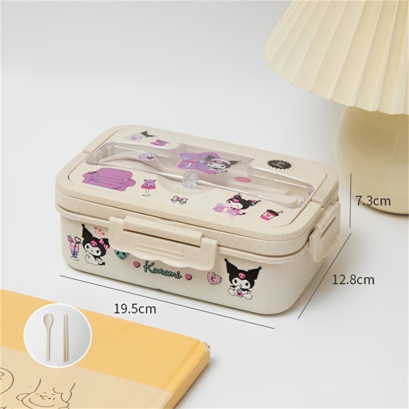 Kawaii Sanrio Kuromi Fresh-Keeping Box Cartoon Cinnamoroll Large-Capacity Lunch Box Food-Grade Fruit Box Student Tableware