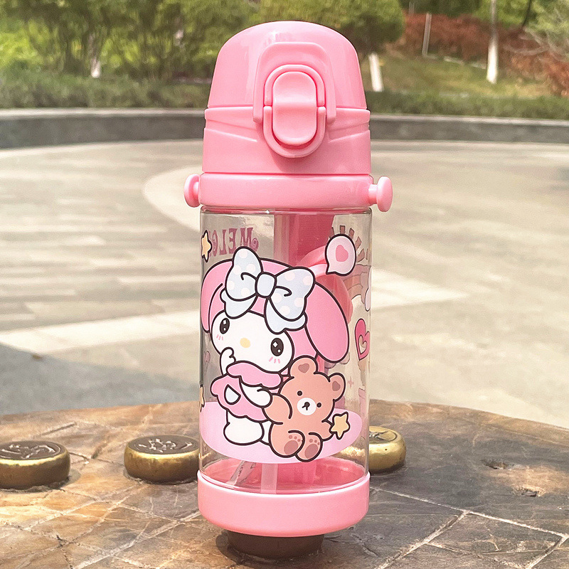 Kawaii Sanrio Cinnamoroll Kuromi Water Cup Girls Plastic Cup High Temperature Resistant Summer Cute Children'S Water Bottle Gift