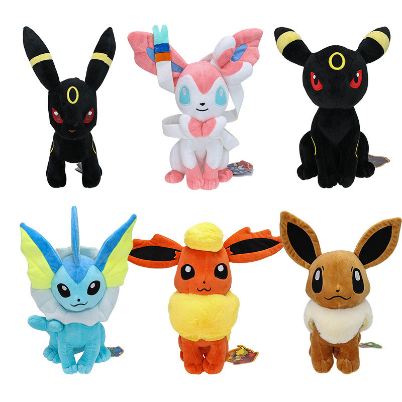 32cm Pokemon Eevee Plush Toys Kawaii Umbreon Espeon Vaporeon Jolteon Sylveon Leafeon Characters Weighted Anime Stuffed Dolls