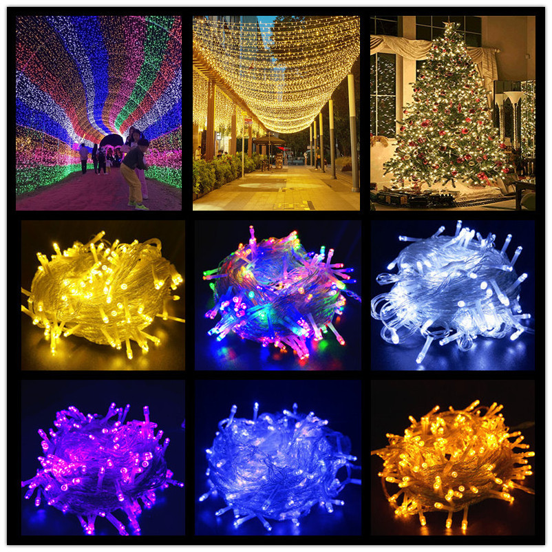 LED String Light 10M 20M 30M 50M 100M AC220V Xmas Holiday Light Waterproof Christmas Lights Indoor Outdoor  Decoration