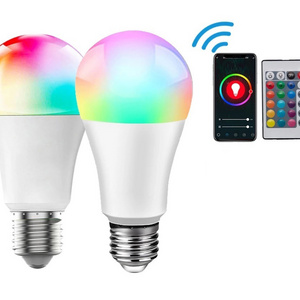 Alexa Google Home voice control 110-240v Smart Bulb RGB Wifi Smart Bulb remote Control 9w E27 E26 B22 A60 LED Tuya Smart Bulb