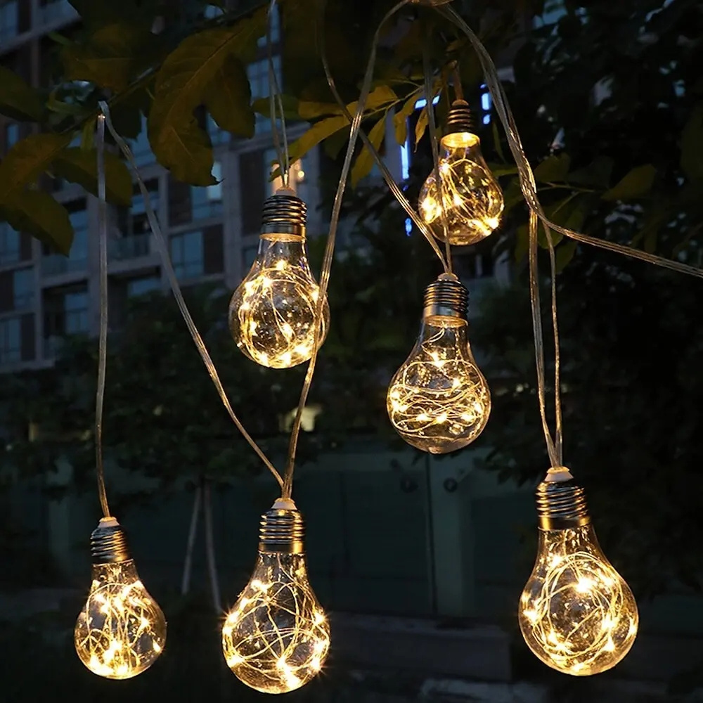 Christmas Solar Patio Outdoor String Lights LED Edison Bulb Lights String Decorations Bulb Lights Christmas