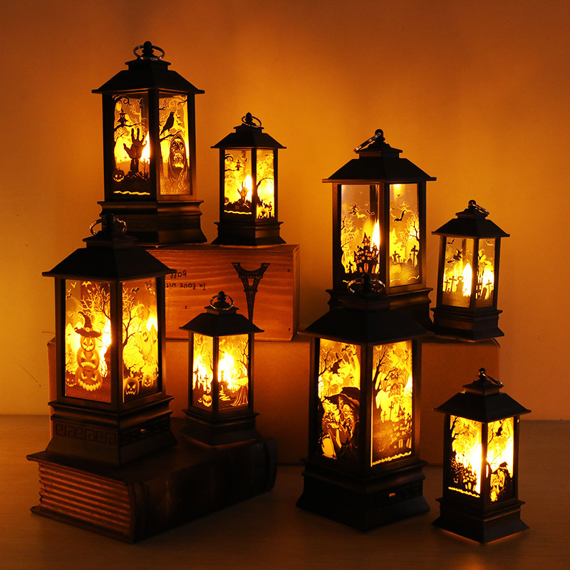 Hot Sale LED Candle Lantern Halloween Light Party Supplies Pumpkin Witch Horror Props Halloween Decorations