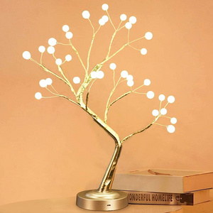 20" Tabletop Bonsai Tree Light with 36 Pearls LED DIY Artificial Light Tree Lamp Decoration for Gift Festival Holiday