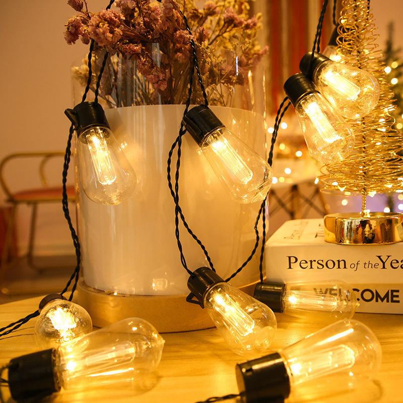 Christmas Solar Patio Outdoor String Lights LED Edison Bulb Lights String Decorations Bulb Lights Christmas