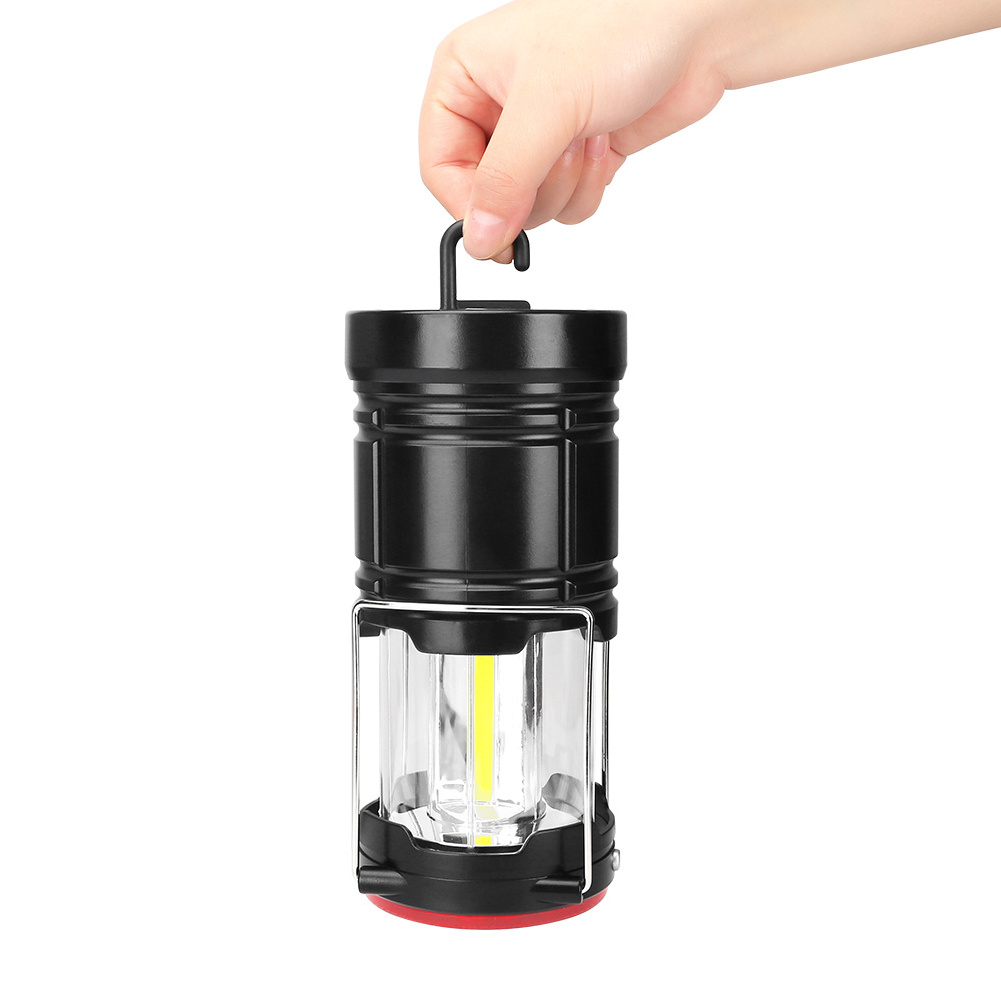 2 in 1 COB LED Tent Lamp Outdoor Camping Light 3 Mode USB Rechargeable 18650 Battery Portable Lantern Working Lighting