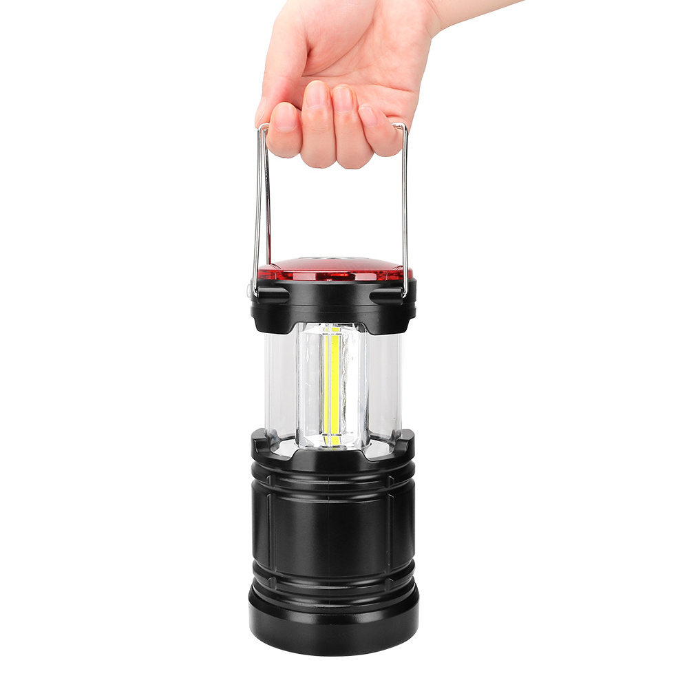 2 in 1 COB LED Tent Lamp Outdoor Camping Light 3 Mode USB Rechargeable 18650 Battery Portable Lantern Working Lighting