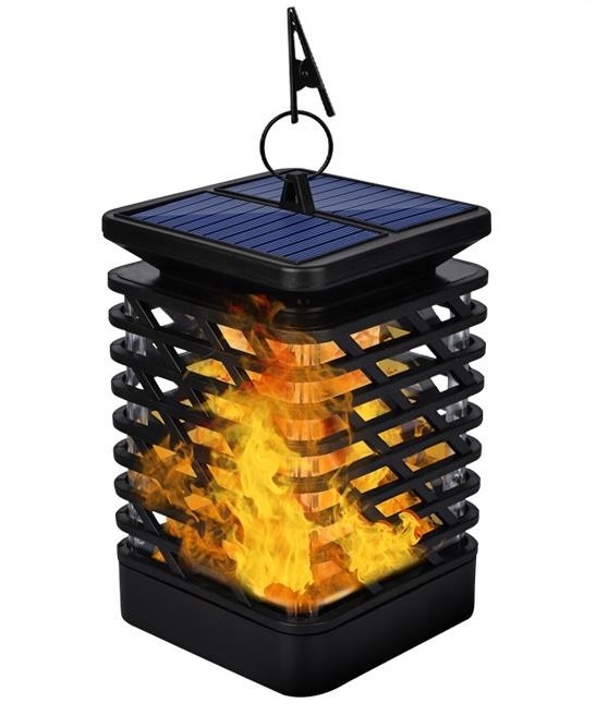 Hanging Hook Wireless Solar Garden Flickering Torches Flames Candle Lights Lantern for Outdoor Table Path Decoration