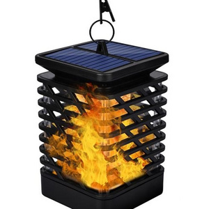 Hanging Hook Wireless Solar Garden Flickering Torches Flames Candle Lights Lantern for Outdoor Table Path Decoration