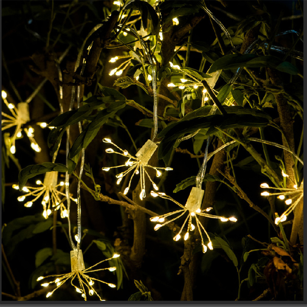 Fairy Wedding Fireworks Copper Tree Starburst String Light Battery Operated Indoor Outdoor Use Home Decoration