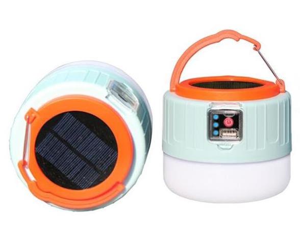 Mini Portable Waterproof  Solar Rechargeable Camping Light USB Charge Inflatable Lantern with phone charge