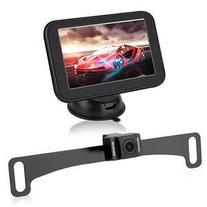 Wireless Reverse reversing Rear View Back Up Parking Camera Car License Plate camera with 5 inch Monitor for Car SUV RV