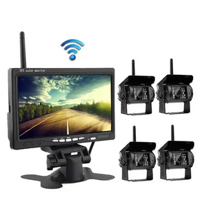 Wireless truck rear view camera and wireless truck monitor system car roof mount lcd monitor with tv