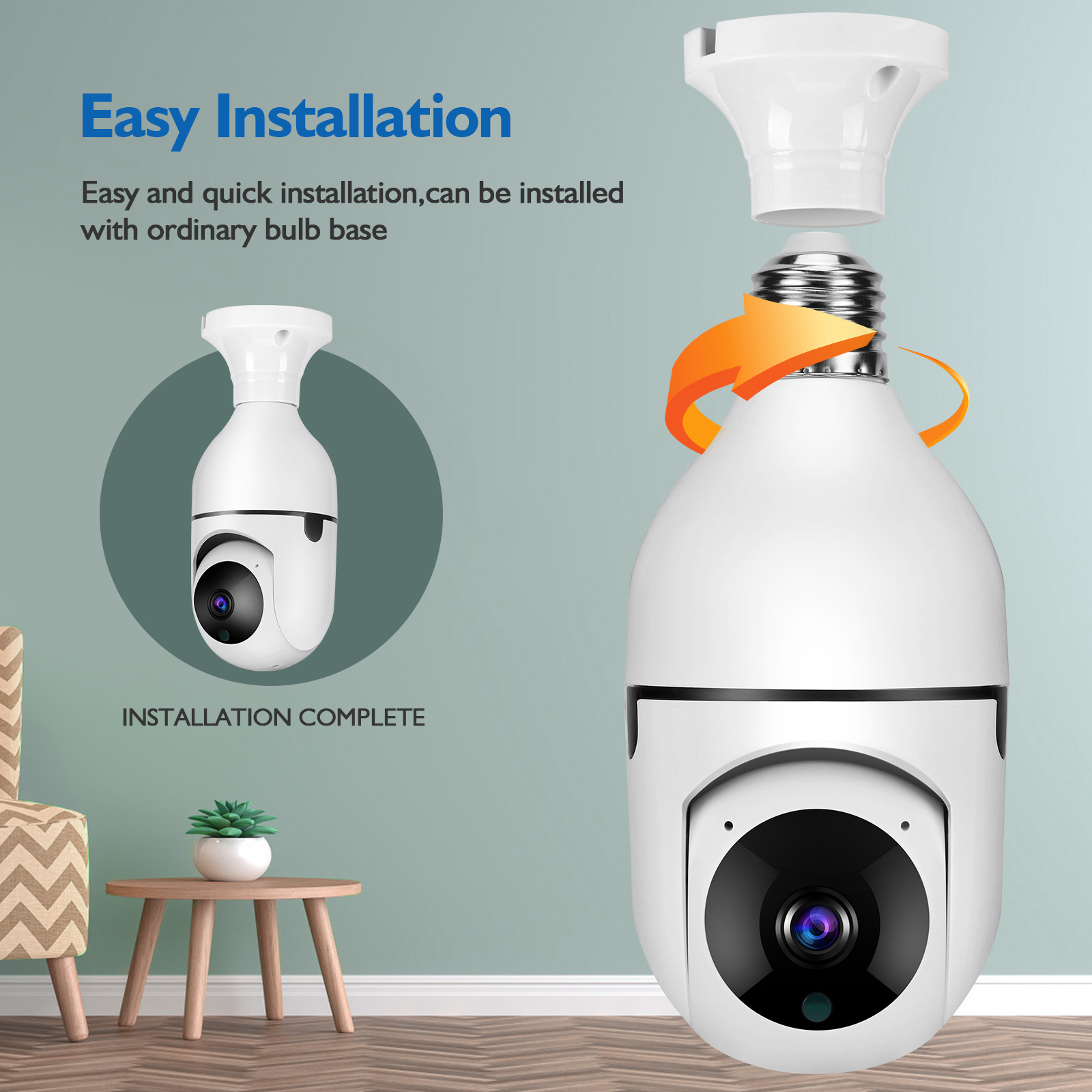 Smart home light bulb lamp wifi 2MP camera 360 Degree pnaoramic wireless IR Security VR CCTV Camera