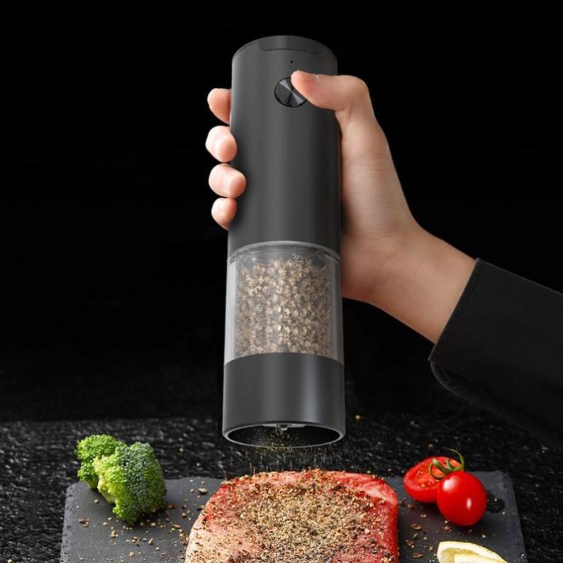 Factory Wholesales Electric Mill 95ML Stainless Steel 2 Pack Electric Salt Pepper Grinder Mill Set with base