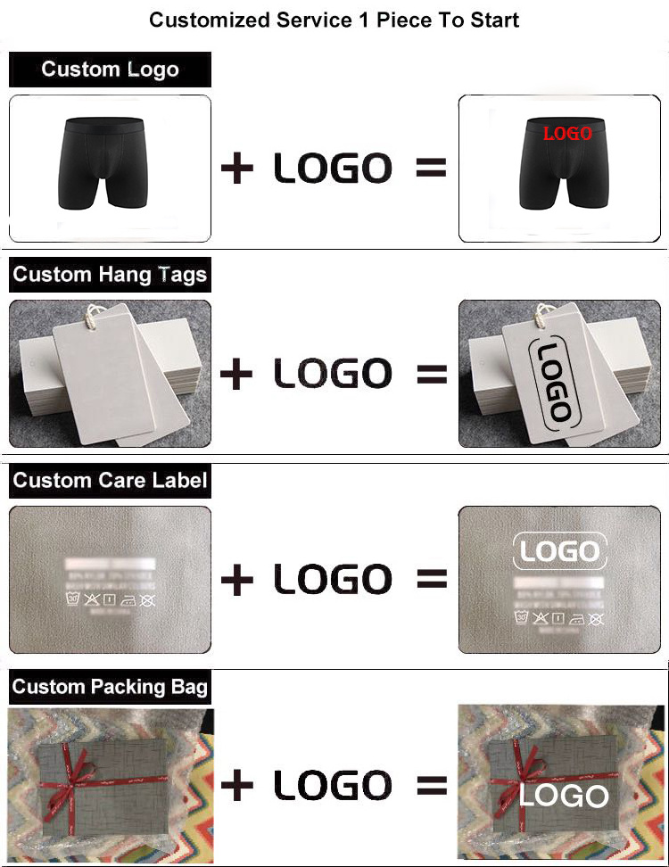 Wholesale No MOQ Custom Logo Men Boxer Briefs Cotton Colorful Men Underwear Custom Open Front Long Boxer For Men