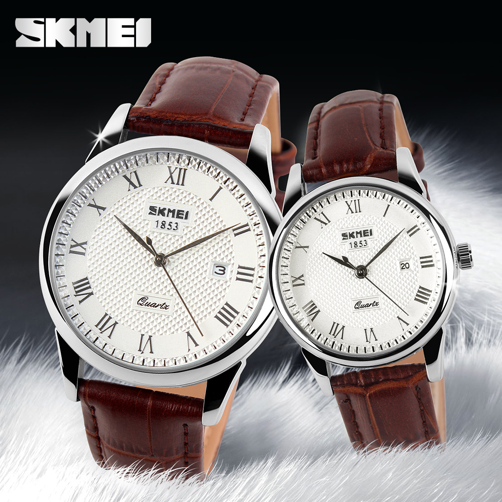 Couple Watches Brand SKMEI 9058 Classic Quartz Wrist Watch Men Women