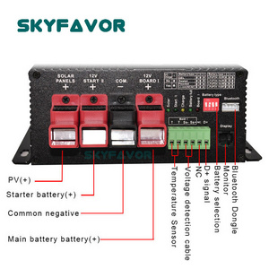 Smart 12V DC to DC battery charger 12V 30A MPPT Solar and 12 volt battery to battery on board charger for RV camper yacht