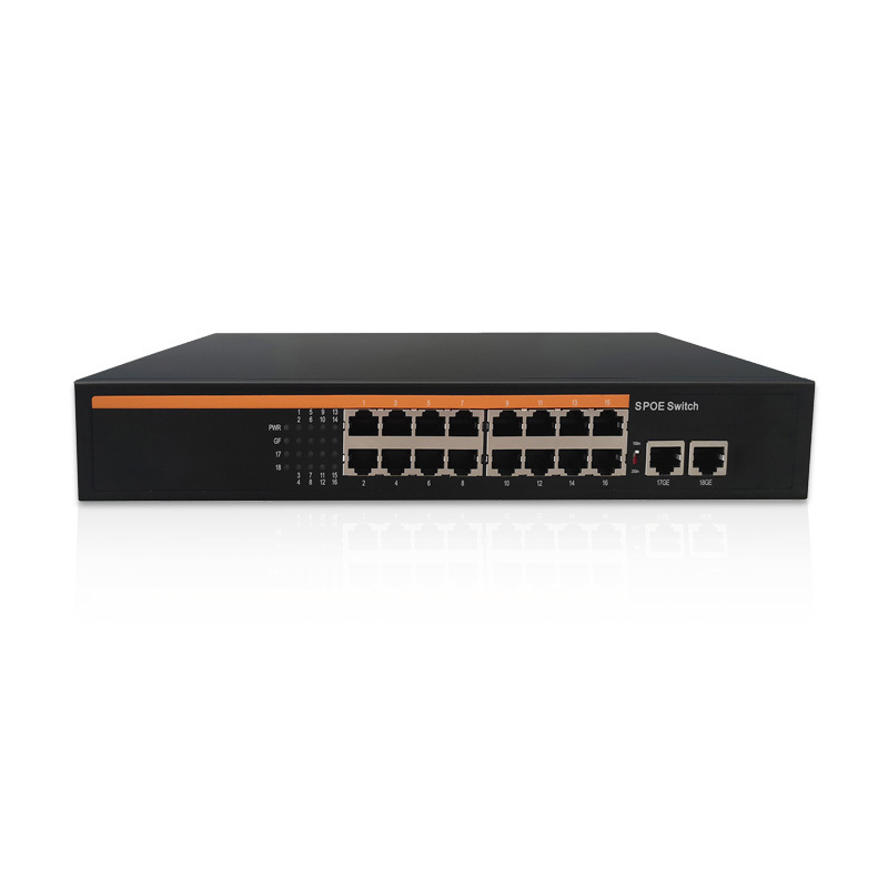 Built-in power supply 24 v200w Fiber 16 port poe switch