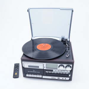 Fast shipping Time Vinyl Record Machine Antique European Wooden Suitcase Turntable Record Player Vinyl Gramophone Speaker