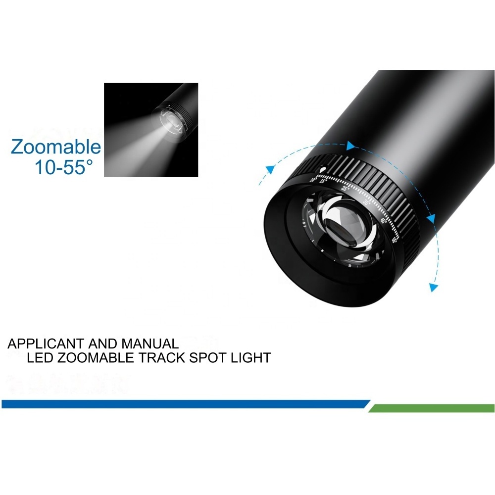 zoomable dimmable ceiling spot light 5W 7W 10 watt 15w 20w 30W museum art zoomble track light with dali dim 1-10V dim Triac dim