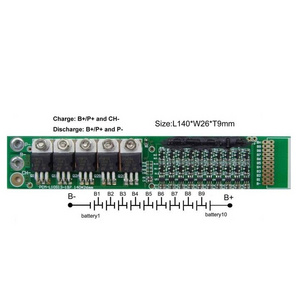 Pcm 10S 36V 42V 10A Li-ion LifePO4  Battery Pack BMS Board