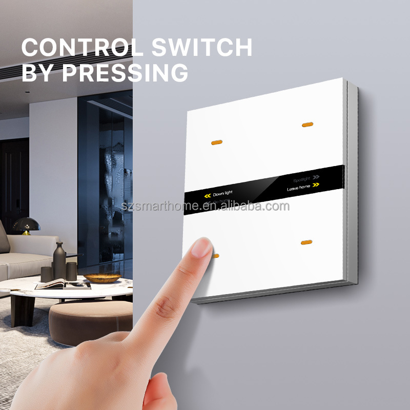 Tuya smart touch switch zigbee smart switch 4 gang smart panel switch smart home products smart dimmer light switch smart home