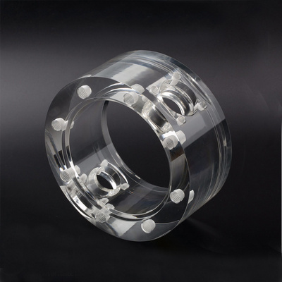 Customized prototype PMMA Acrylic CNC Machining transparent clear color ring parts