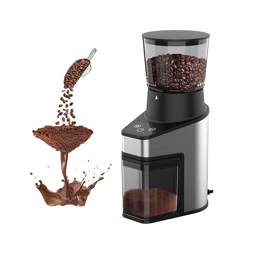 European standard plug conical burr coffee grinder, touch screen coffee grinder