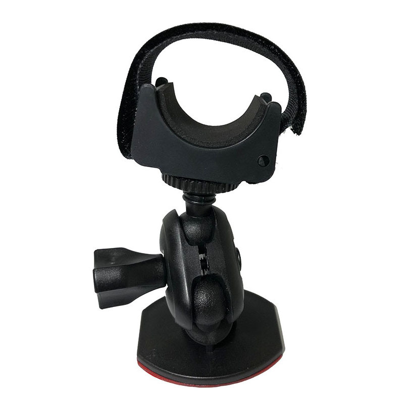 Szsmilin 360 Rotating Adjustable Adhesive Helmet Hat Holder for Flashlight