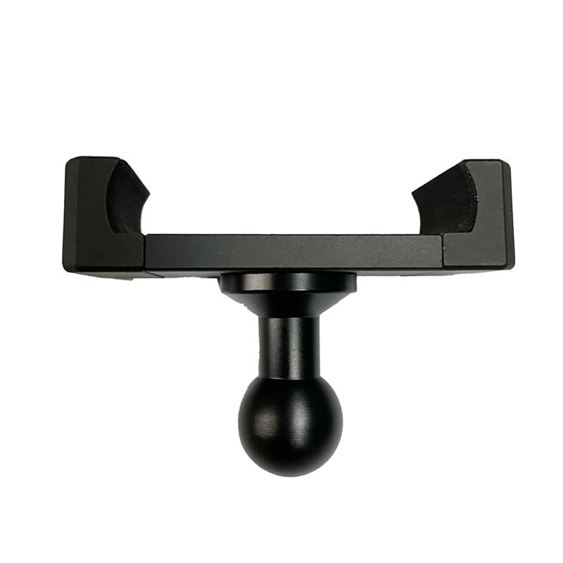 Universal double extendable aluminum metal smartphone clip holder cell phone mount ball joint