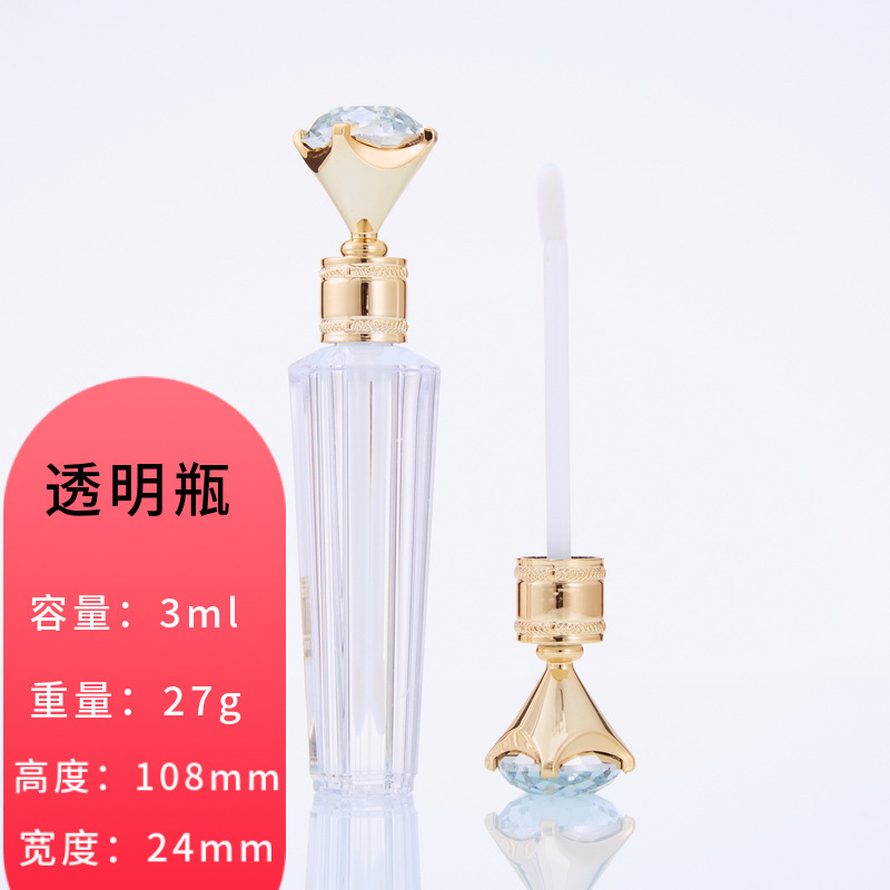 Cosmetics 2.5ml Diamond Lip Gloss Container Private Label Custom Empty Plastic Lipgloss Tubes With Wands