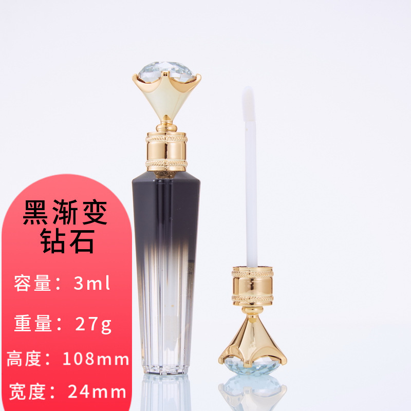 Cosmetics 2.5ml Diamond Lip Gloss Container Private Label Custom Empty Plastic Lipgloss Tubes With Wands