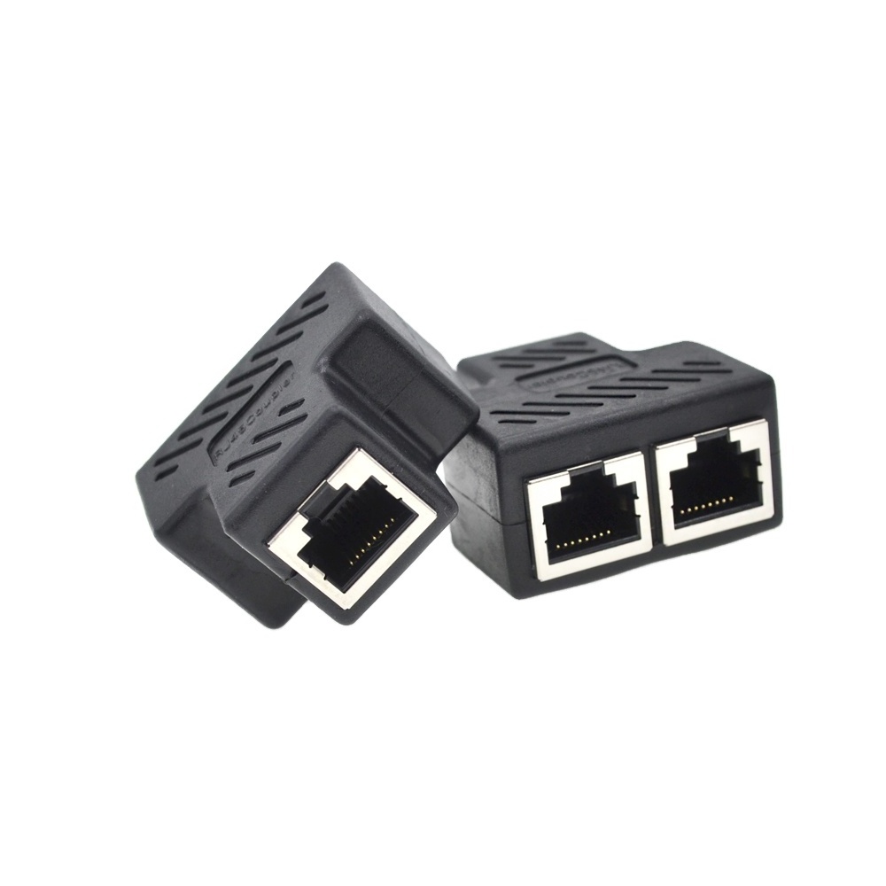 Ethernet Splitter 1 to 2 Adapter RJ45 Splitter Network Adapter CAT 5 CAT 6 LAN Splitter Ethernet Socket Coupler Connector