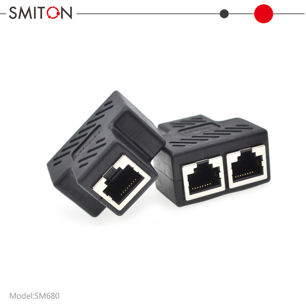 Ethernet Splitter 1 to 2 Adapter RJ45 Splitter Network Adapter CAT 5 CAT 6 LAN Splitter Ethernet Socket Coupler Connector