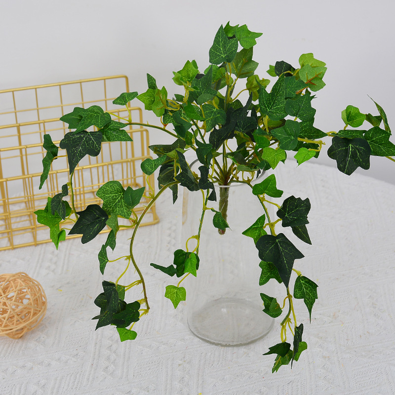 Simulation Hanging Rattan Plant Living Room Wall Decoration Green Rose Fake Leaf Plastic Flower