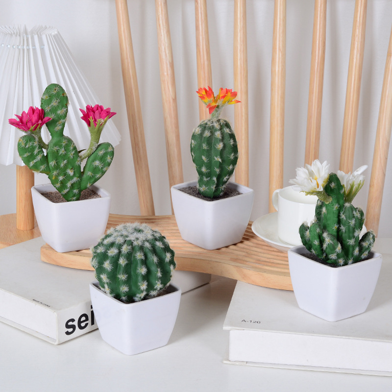 Simulation Mini Pillar Potted Tropical Fake Planting Desert Landscape Plant Cactus Ornaments