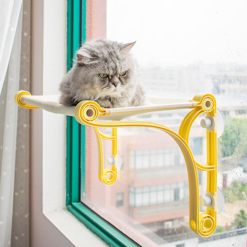 Breathable mesh cat window hammock with silicone suction cups wall mounted perch bed cat hammock window cat bed