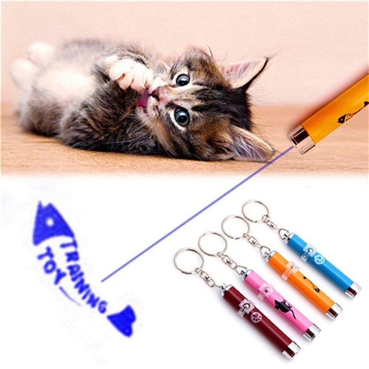 Pet cat toy laser pointer light interactive stocked cat laser light