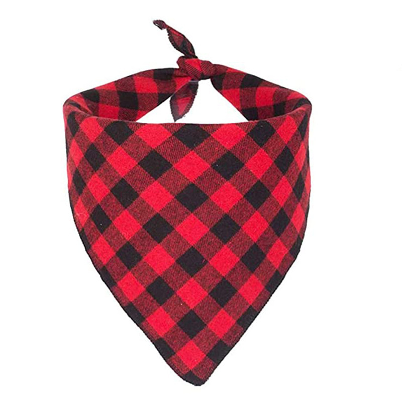 Wholesale Costume Pet Accessories Supplies Christmas Plaid Dog Bow Tie Bandanas Hat