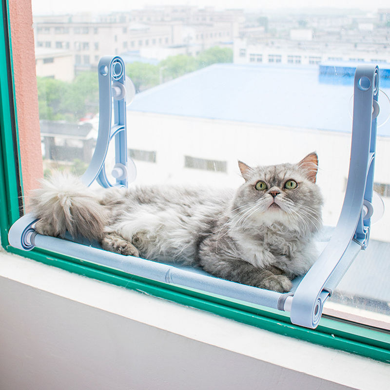 Breathable mesh cat window hammock with silicone suction cups wall mounted perch bed cat hammock window cat bed