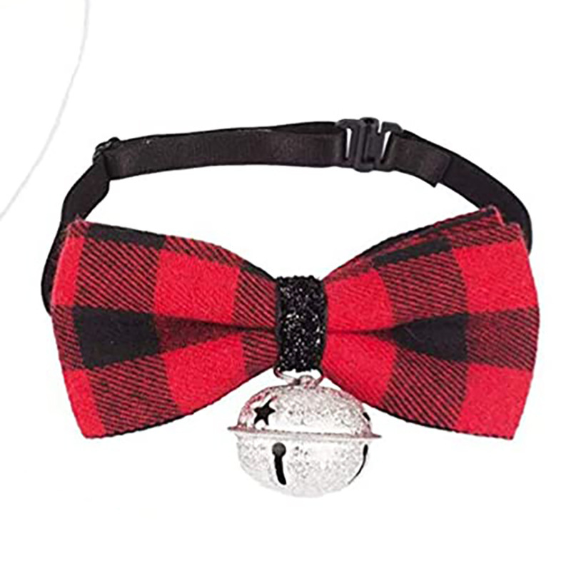 Wholesale Costume Pet Accessories Supplies Christmas Plaid Dog Bow Tie Bandanas Hat