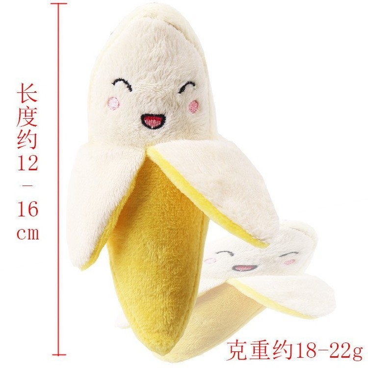 High Quality Happy Smile Banana Shape Interactive Teeth Cleaning Molar Plush Dog Chew Toy