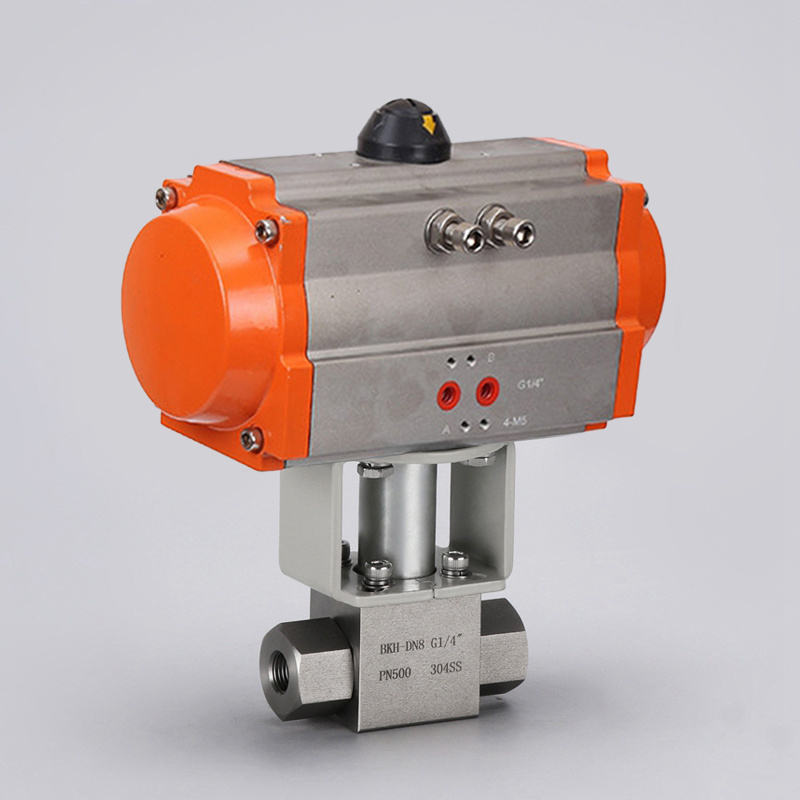 1 1/4 inch 40Mpa Forged Stainless Steel 304 5000 PSI High Pressure Hydraulic NPT thread pneumatic actuator Ball Valve