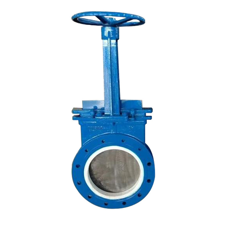 Long life Abrasion Resistance Knife gate valve Cast steel WCB Flange ceramic lining knife gate valve for slurry