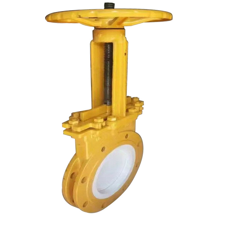 Long life Abrasion Resistance Knife gate valve Cast steel WCB Flange ceramic lining knife gate valve for slurry