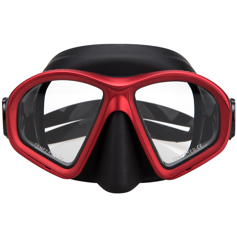 Scuba Diving Half Face Mask Custom LOGO Silicone Strap Tempered Glass Adult Frameless Low Volume Diving Mask