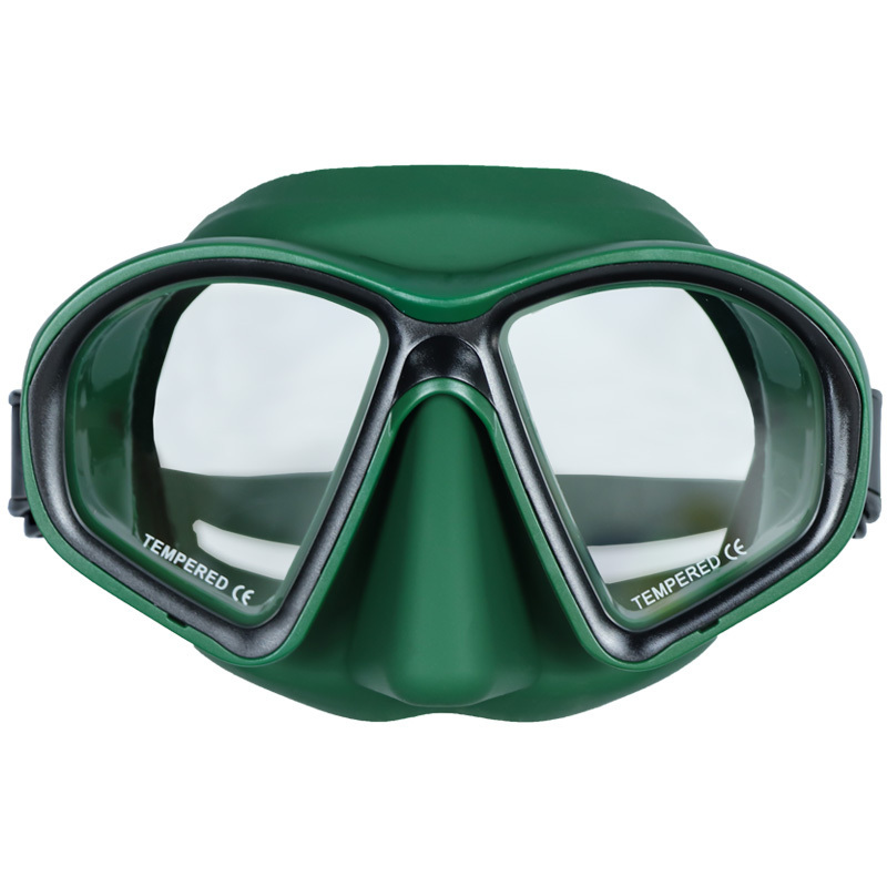 Scuba Diving Half Face Mask Custom LOGO Silicone Strap Tempered Glass Adult Frameless Low Volume Diving Mask