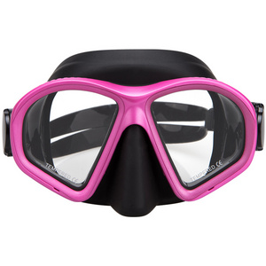 Scuba Diving Half Face Mask Custom LOGO Silicone Strap Tempered Glass Adult Frameless Low Volume Diving Mask