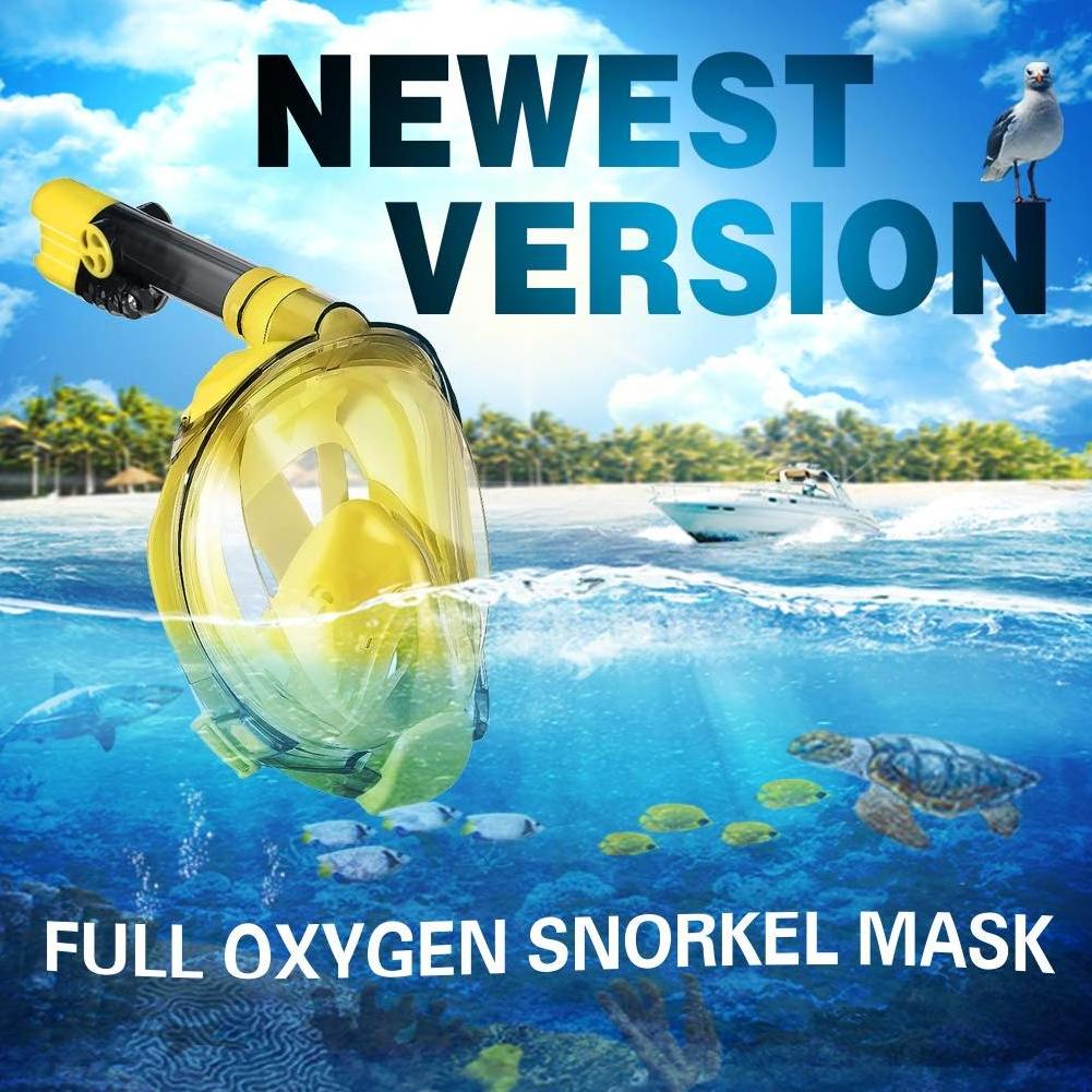 2021 Trending Products Underwater Silicone Mask For Snorkel Full Diving Mask Full Face With Camera Adapter Eu Patent